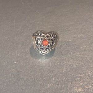 Pandora charm heart with garnet stone